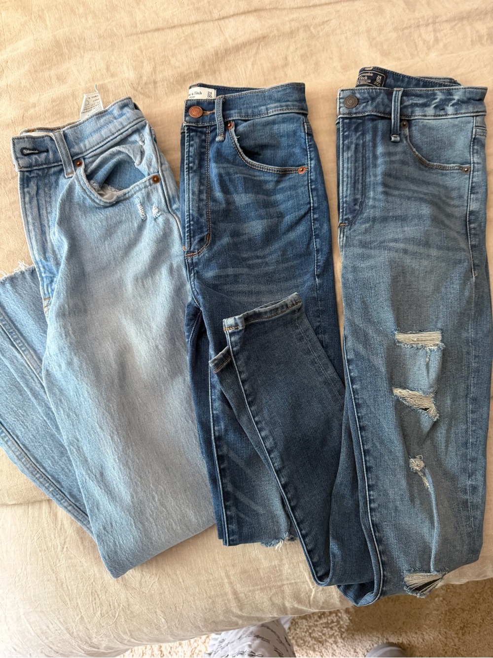 Abercrombie & Fitch Women’s Blue Denim Jeans Trio